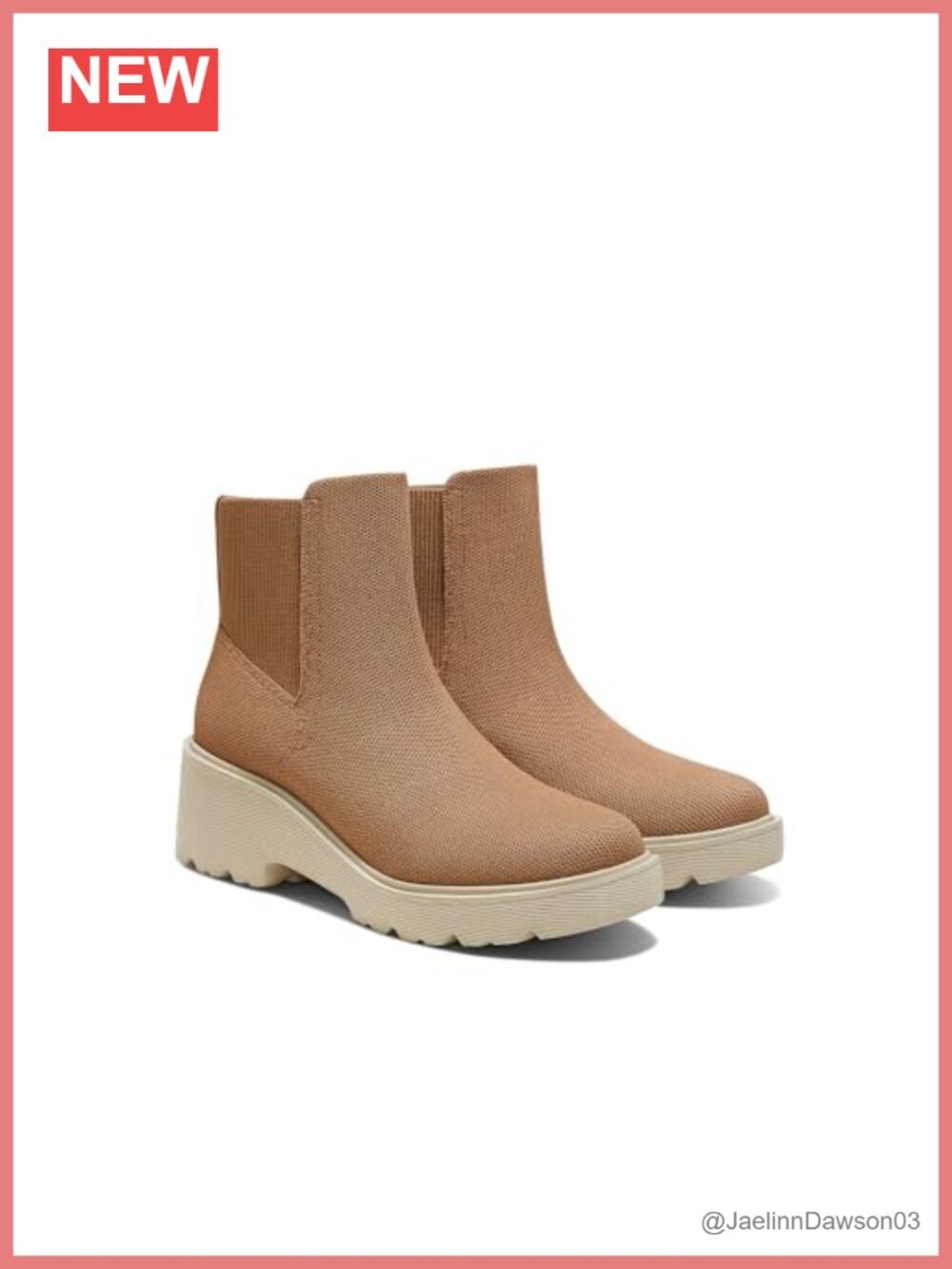 Women's Ankle Boots Round-Toe Slip On Chunky Platform Wedge Heel Water